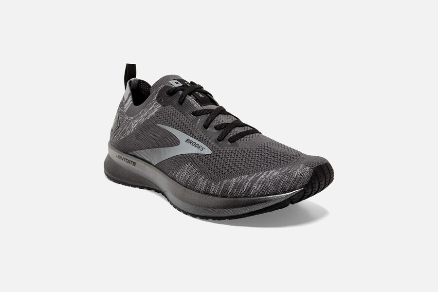 Brooks Running Shoes Mens Black/Grey - Levitate 4 Road - 6073-DANMY